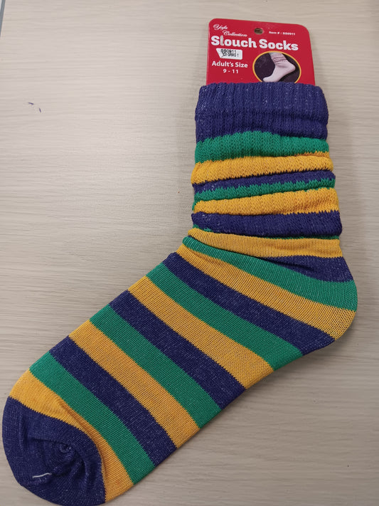 Mardi Gras Slouch Socks